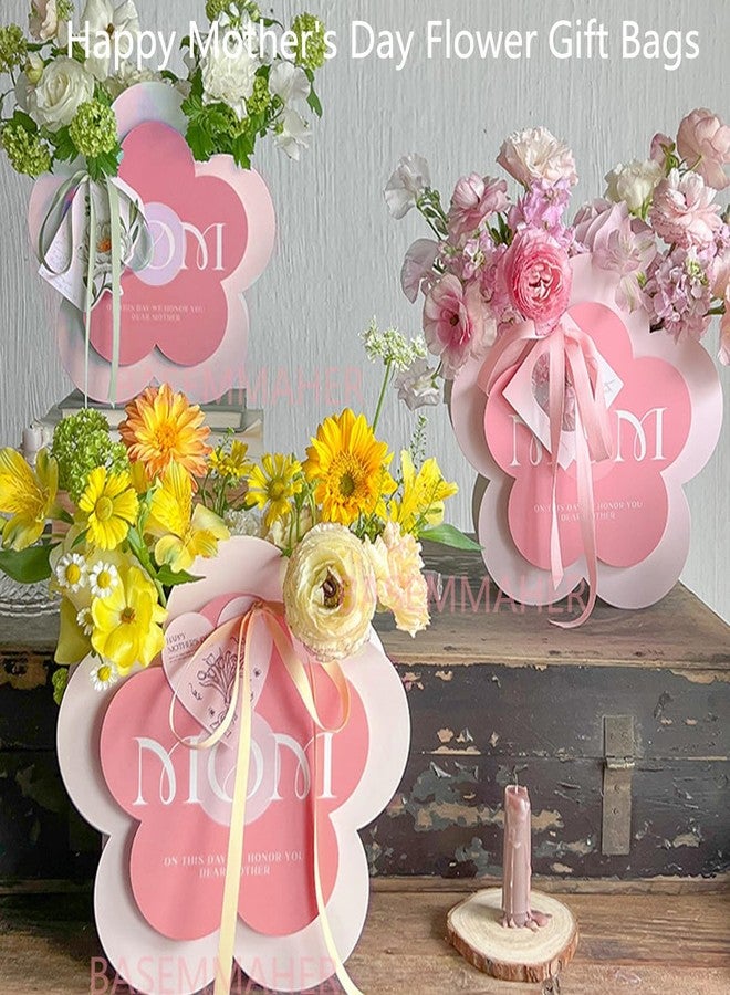 بيسماهير مجموعة هدايا عيد الأم من BASEMMAHER، 3 قطع، أكياس هدايا مزينة بالزهور، أكياس ورقية لتغليف باقات الزهور، صناديق هدايا متعددة الاستخدامات، مثالية لعيد الأم السعيد وحفلات أعياد الميلاد. - Image 3